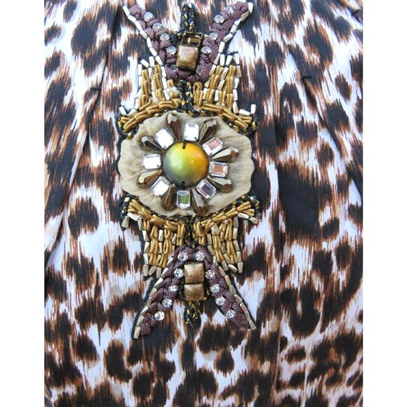 NWOT Vintage SoCal by St. John Leopard Animal Print Knit Jacket Dress Tunic Sz P - Picture 7 of 9